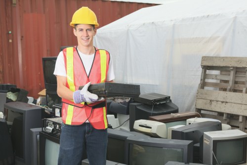 Materials being loaded for transport to local transfer station